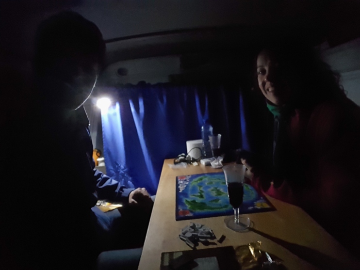 Just another eve inside the campervan