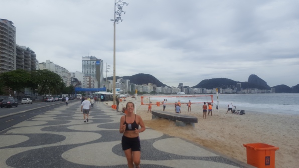 Morning run on the boulevard of Copacabana