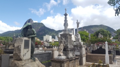Sao Joao Batista cemetery, with christ statue in the background